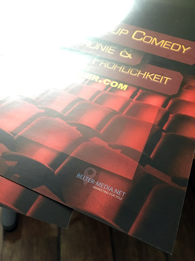 Oliver Müller Comedy aus Dinslaken mit neuem Plakat DINA2 supported by Belter-Media.Net