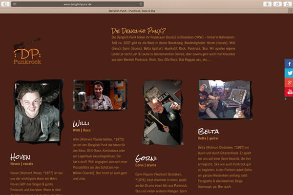 Denglish PunX Dinslaken mit neuer Homepage in Responsive Layout - supported by Belter-Media.Net